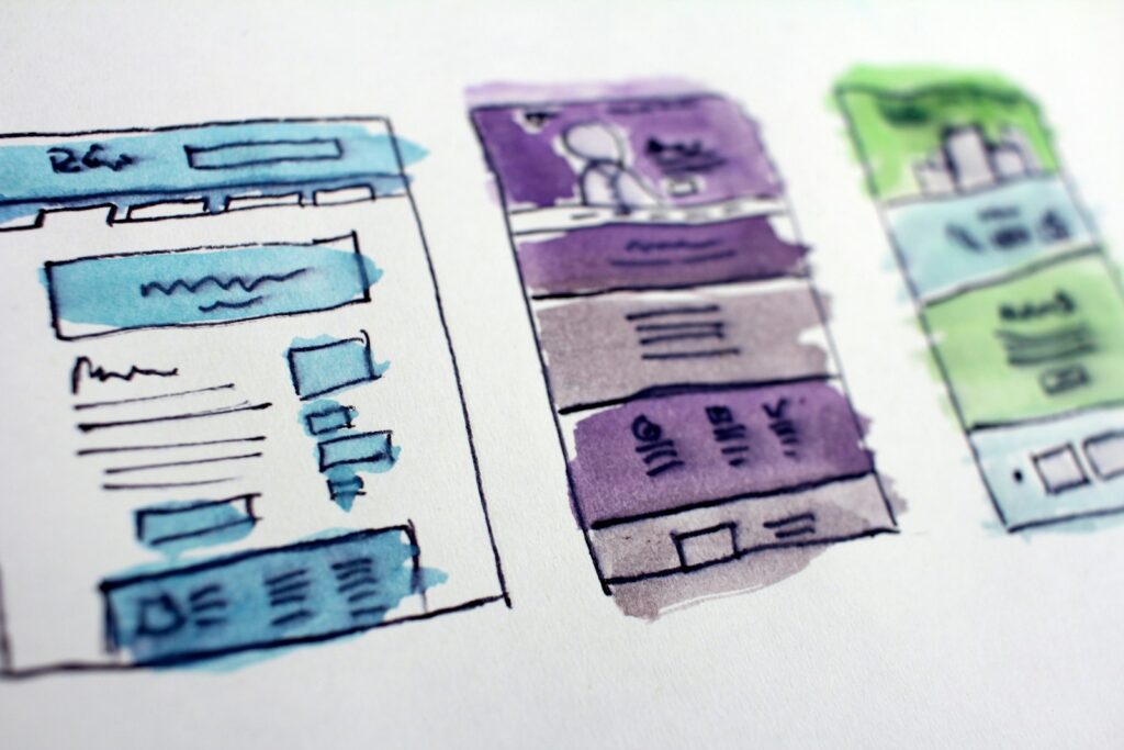 Hand-drawn process wireframes — CRM consulting and customer systems setup