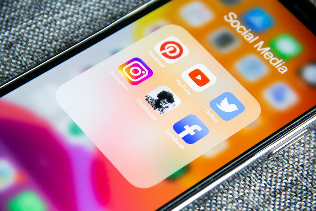 Social media app icons on a smartphone